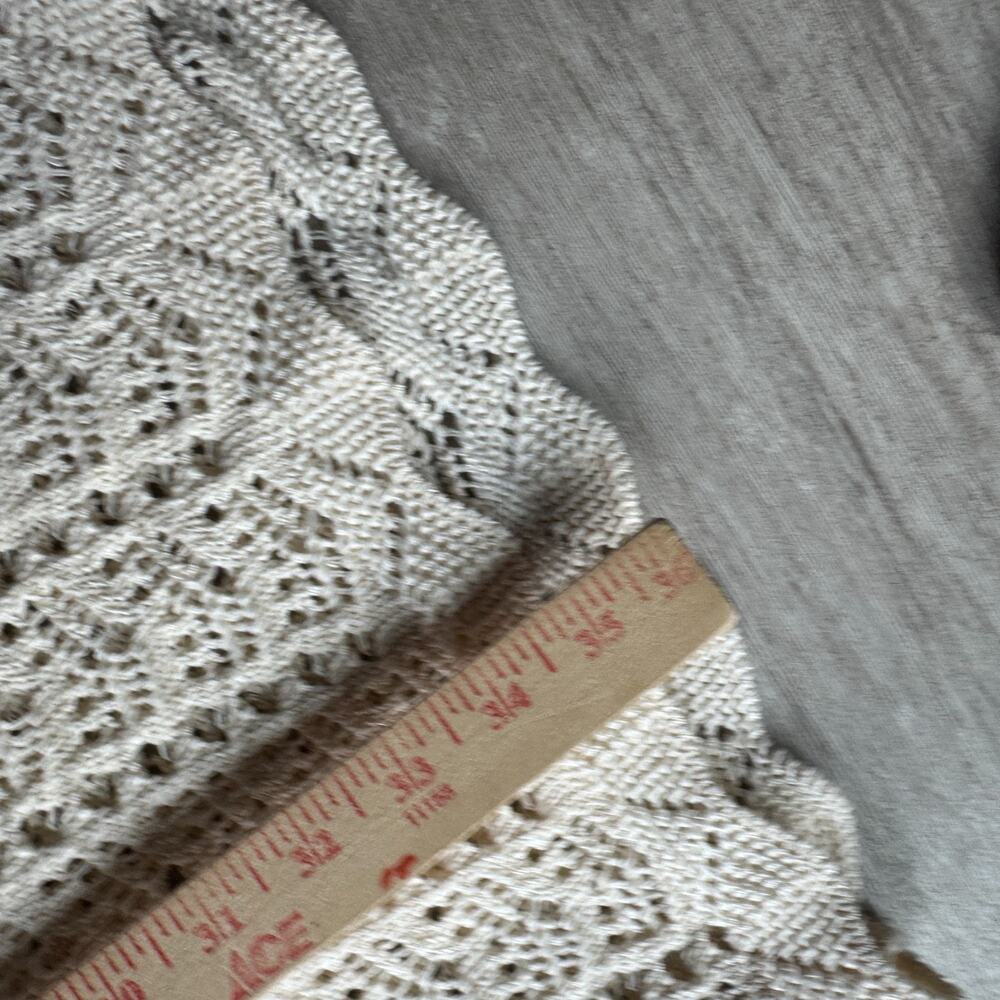 Nasty Gal Crochet Knit Mini Dress NWT US 12 Open Back Cream Long Sleeve Flared - Picture 8 of 8
